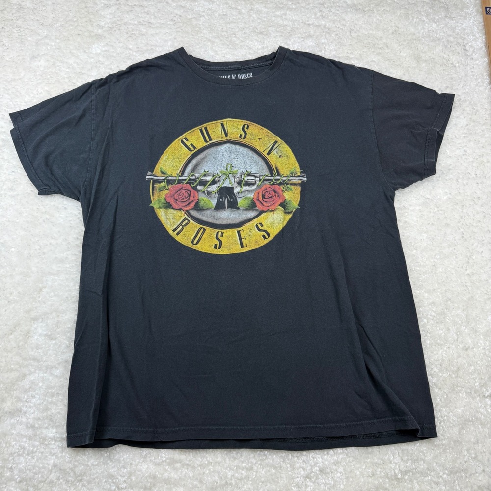 Guns N Roses T Shirt Mens Large Black Graphic Band Tee Rock Music Short Sleeve